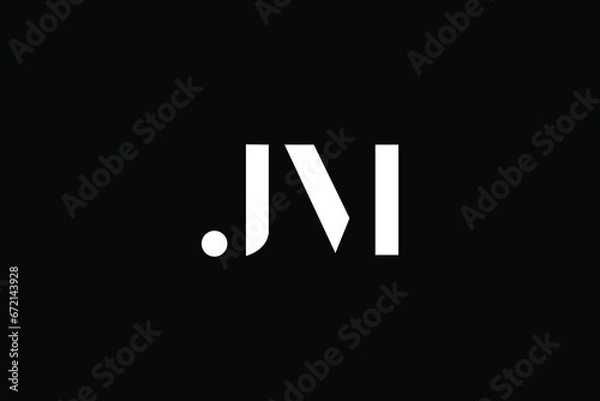 Fototapeta JM initial letters monogram vector logo template in gradient
