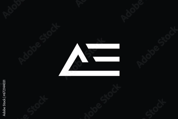 Fototapeta AE elegant logo with initials for company -vector