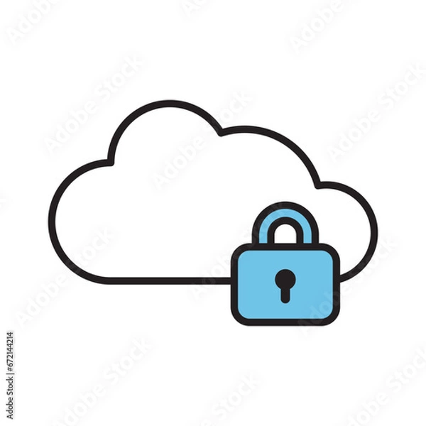 Fototapeta クラウド　鍵　南京錠　アイコン