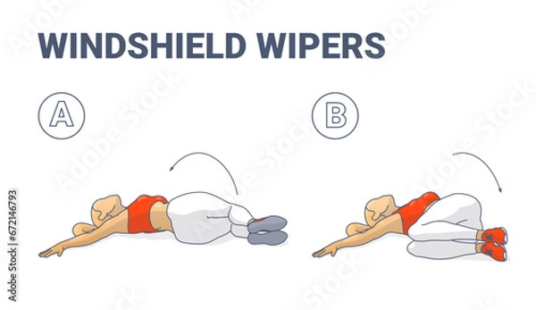 Obraz Windshield Wipers Exercise or Hip Crossovers Guide