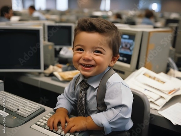 Obraz Tech-Savvy Infant: A Future IT Expert