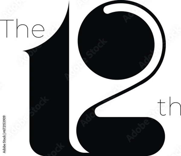 Fototapeta simple logo with number 12