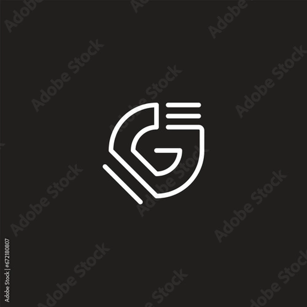 Fototapeta Lettermark Initials monogram g logo design template