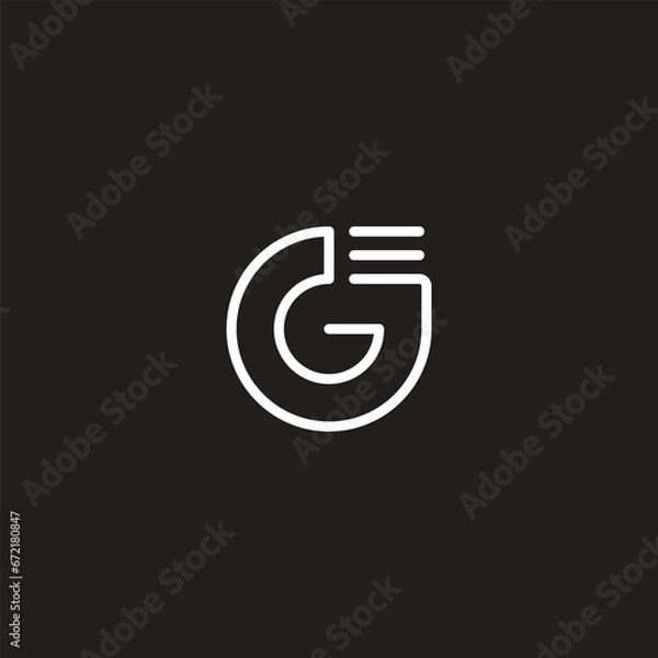 Fototapeta Lettermark Initials monogram g logo design template