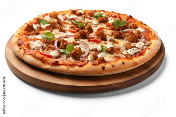 Fototapeta Delicious Pizza on Transparent Background, AI Generated
