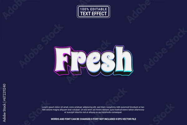 Obraz Dynamic editable text effect Fresh 3d cartoon template style modren premium vector