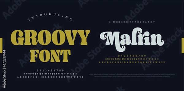 Fototapeta Elegant Font Uppercase Lowercase and Number. Classic Lettering Minimal Fashion Designs. Typography modern serif fonts regular decorative vintage concept. vector illustration