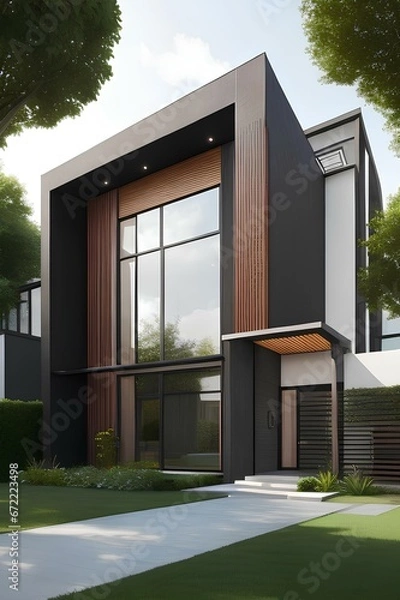 Fototapeta 3d rendering of modern house model