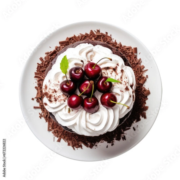 Obraz Black Forest cake isolated on transparent background