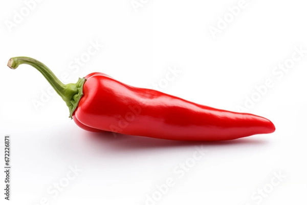 Obraz fresh red pepper macro isolated white background