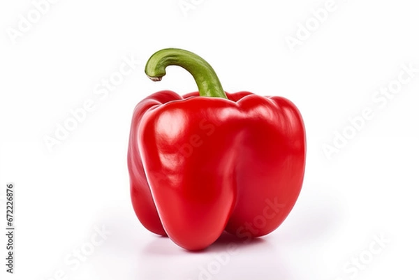 Obraz fresh red pepper macro isolated white background