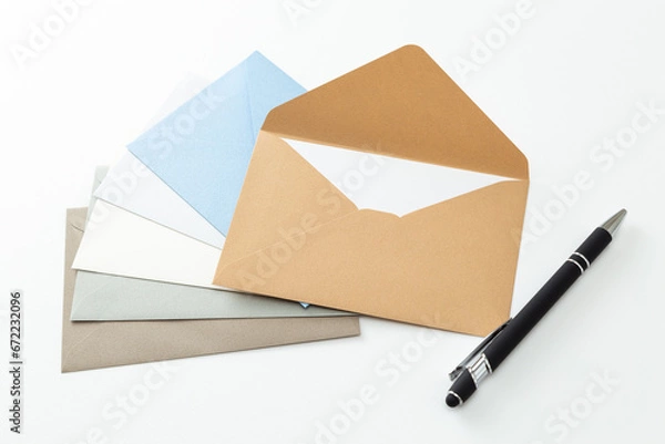 Fototapeta 白背景に手紙