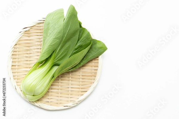 Fototapeta 白背景にチンゲンサイ
