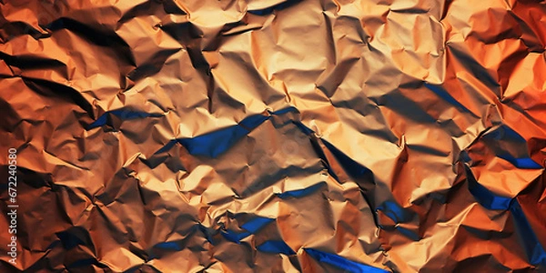 Fototapeta background of crumpled silver paper texture. Generative Ai.