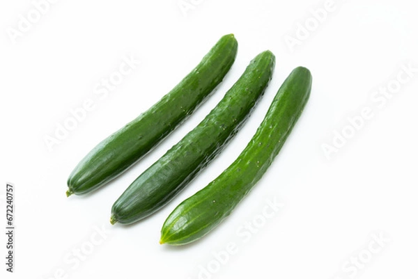 Fototapeta 白背景にきゅうり