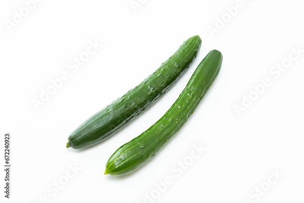 Fototapeta 白背景にきゅうり