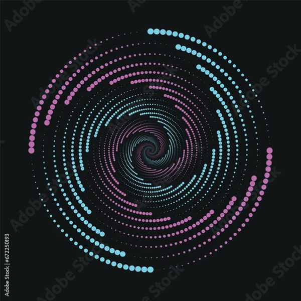 Obraz abstract vector circle frame halftone dots logo emblem design element. Round border Icon using halftone circle dots.