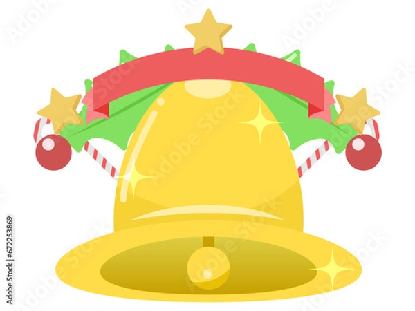 Obraz クリスマスのベル飾りイラスト