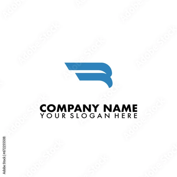 Obraz Minimalist letter R eagle logo vector template.