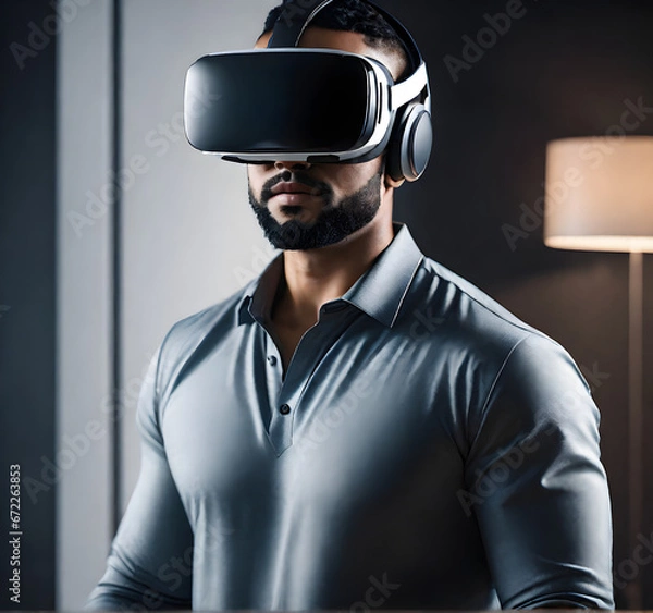 Fototapeta Crafting VR Experiences: Developer at the Cutting Edge. generative AI