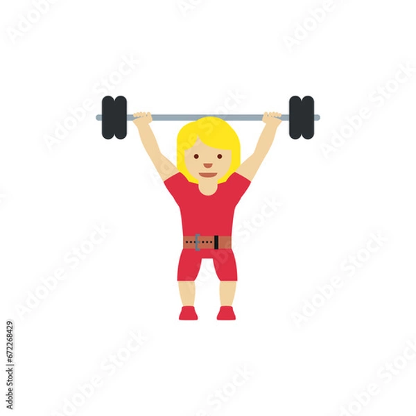 Fototapeta Woman Lifting Weights: Medium-Light Skin Tone
