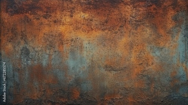 Fototapeta Black Dark Rusty Texture.Steel Rust Background.Generative AI