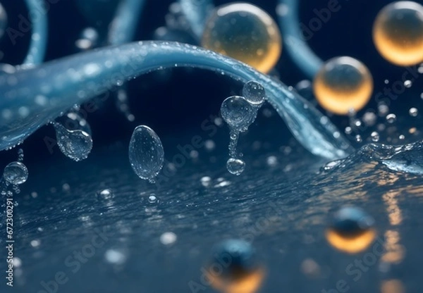 Obraz Colorful liquid art: Close-up view of vibrant rainbow hues and psychedelic water droplets in fluid simulation