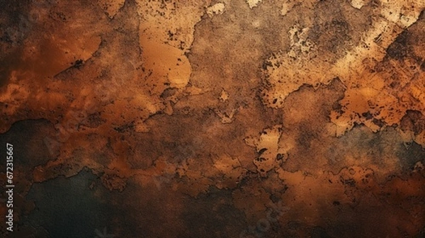 Fototapeta old grunge copper bronze rustic texture dark black.Generative AI