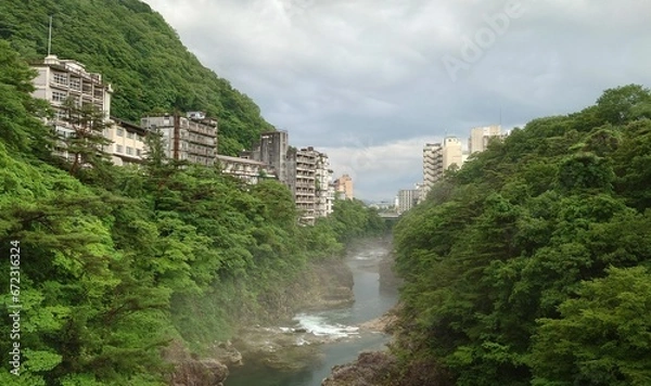Fototapeta 鬼怒川の廃墟