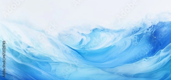 Fototapeta 3D dynamic choppy waters, Motion pattern, Troubled sea, Ocean texture. ENVELOPING BUT PEACEFUL WAVES. Blue, clear waters. General freshness feeling. Motion effect and total immersion in the sea waves.