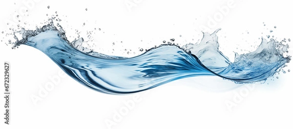 Obraz Water Splash with Bubbles on a White Background