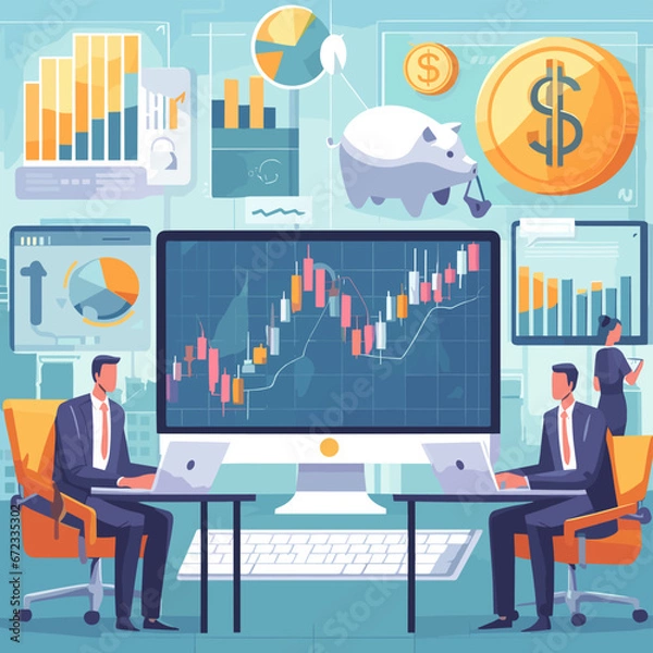 Obraz Financial Exchange Vector Illustration