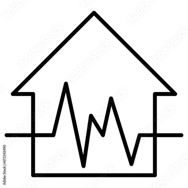 Obraz earthquake line icon