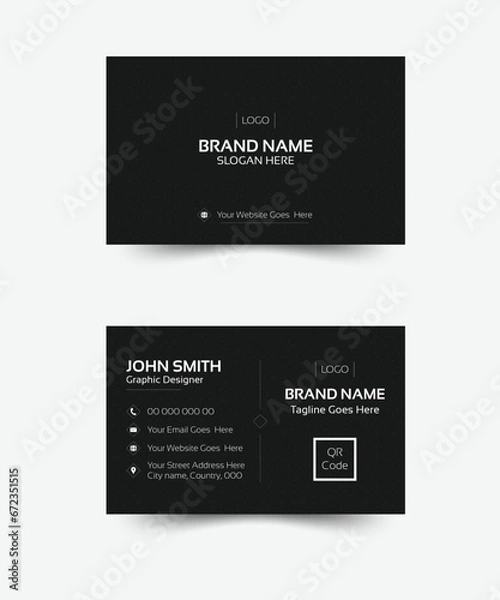 Fototapeta Modern and simple creative business card vector design template with black and white color and beautiful pattern.This card for business and personal use....