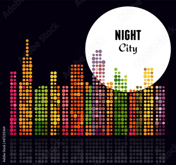 Fototapeta Night City - vector background