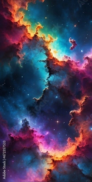 Fototapeta A Colorful Space Filled With Stars and Clouds