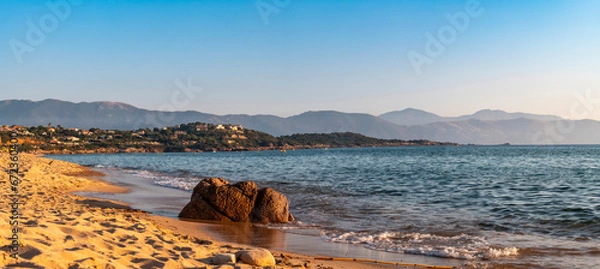 Obraz Landscape with Plage du Sagnone, Corsica island, France