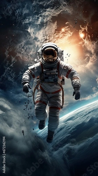 Fototapeta Astronaut floating in space