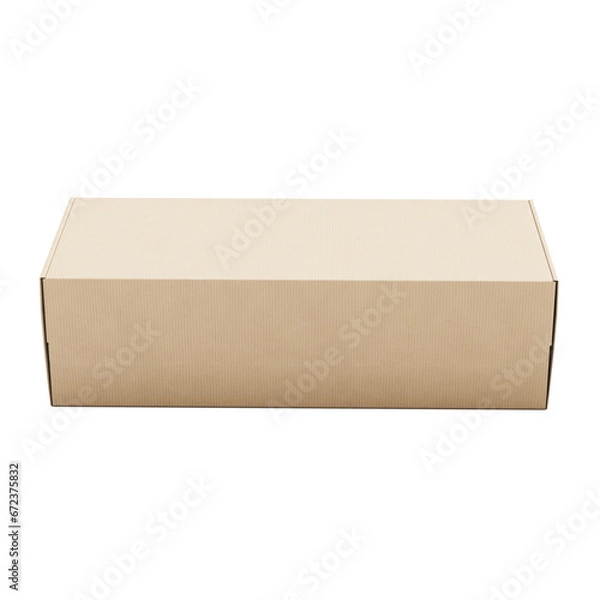 Fototapeta a image of a brown Corrugated Cardboard Box isolated on a white background