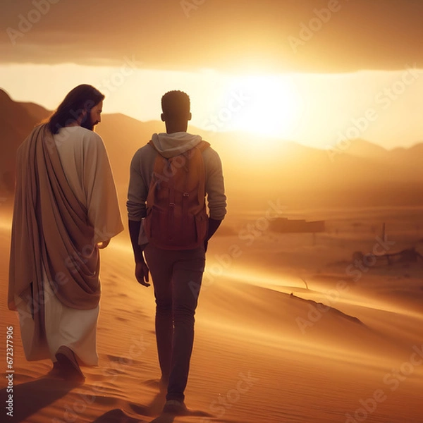 Fototapeta Jesus listening man