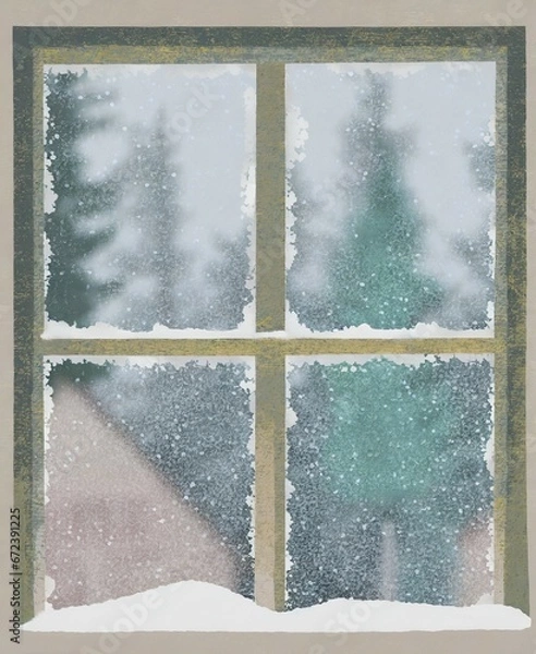 Obraz Window, Winter Scene