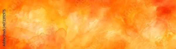 Fototapeta Warm Glow: Abstract Orange Watercolor Paper Texture Ideal for Web Banners