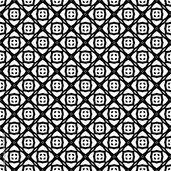 Fototapeta Black seamless abstract pattern. Overlay for background and backdrop. Ornamental design. PNG graphic illustration with transparent background.