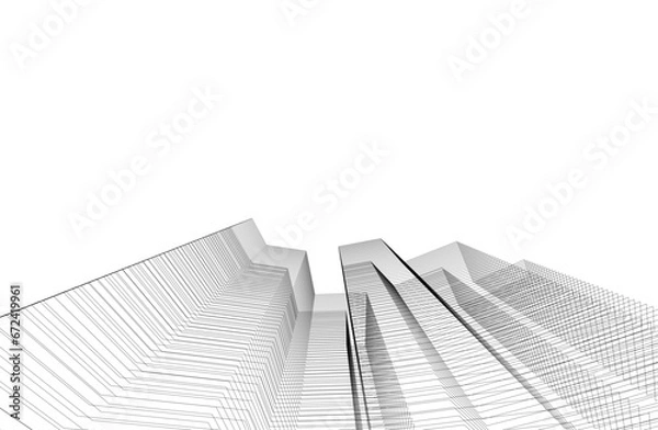 Fototapeta Architecture background vector 3d illustration