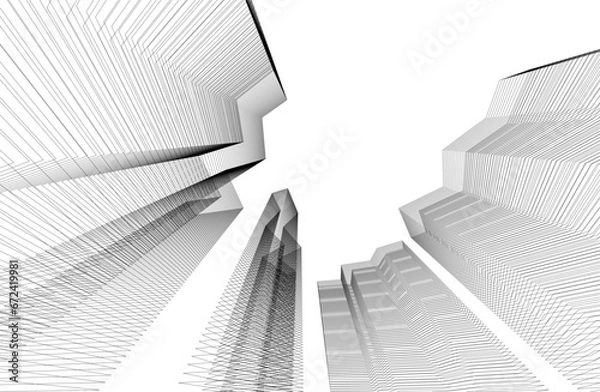 Fototapeta Architecture background vector 3d illustration