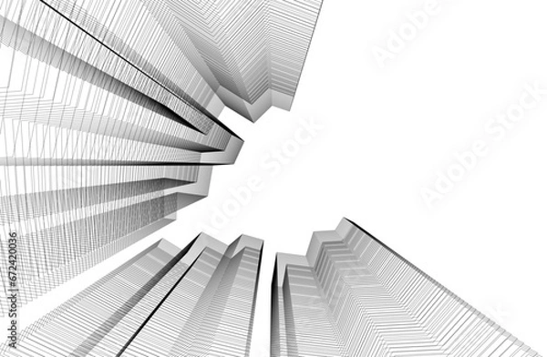 Fototapeta Architecture background vector 3d illustration