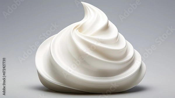 Obraz  a close up of a whipped cream container on a gray background with a white background and a light reflection on the top of the container.  generative ai