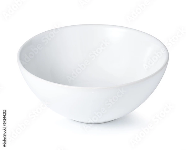 Fototapeta white bowl isolated on white background