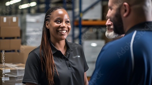 Fototapeta Logistics coordinators improving supply chain efficiency