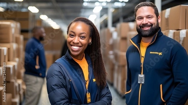 Fototapeta Logistics coordinators improving supply chain efficiency